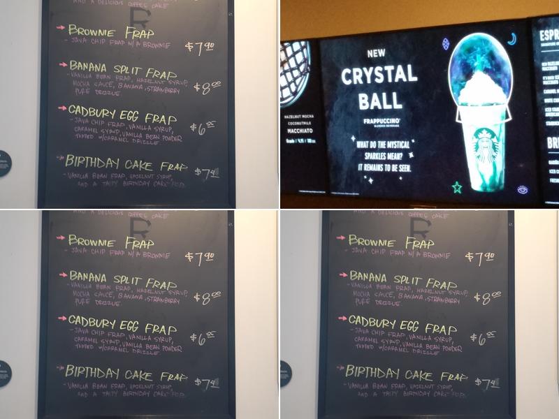 Starbucks Menu