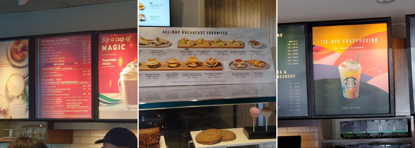Starbucks Coffee Company Menu