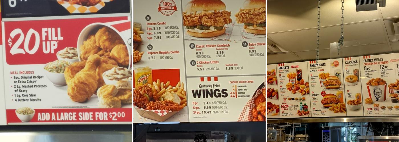 KFC Menu