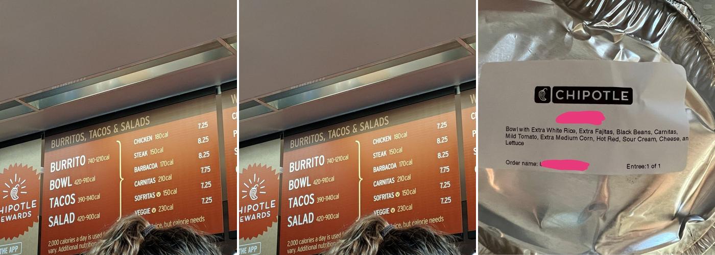Chipotle Mexican Grill Menu