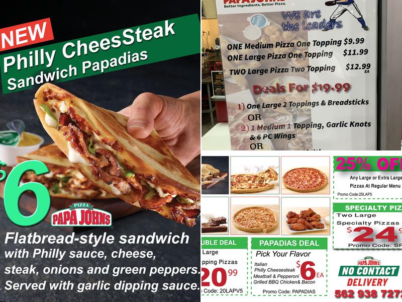 Papa Johns Pizza Menu