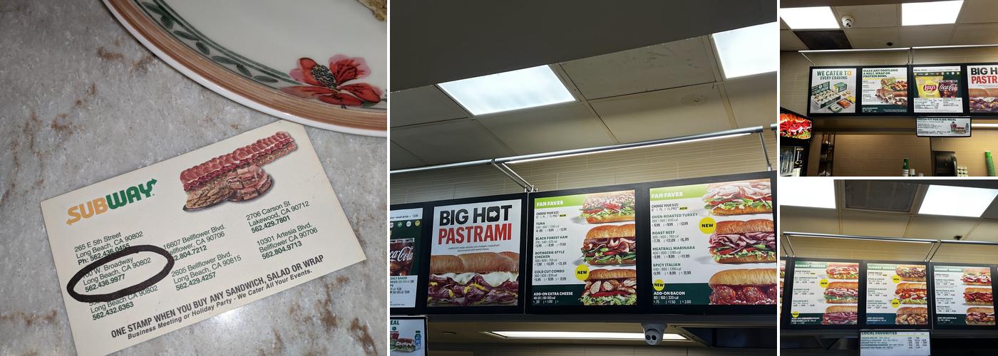 Subway Menu
