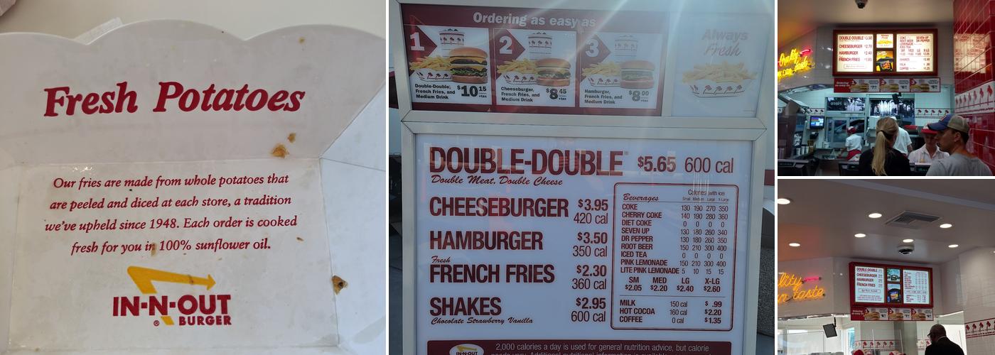 In-N-Out Burger Menu