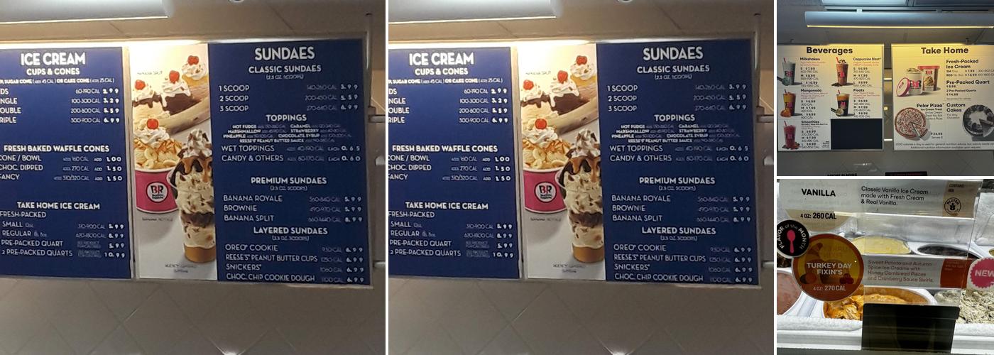 Baskin-Robbins Menu