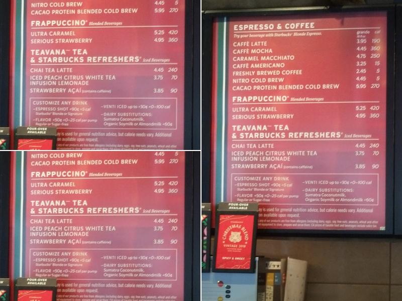 Starbucks Menu