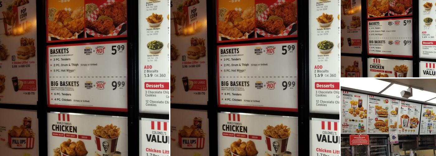 KFC Menu