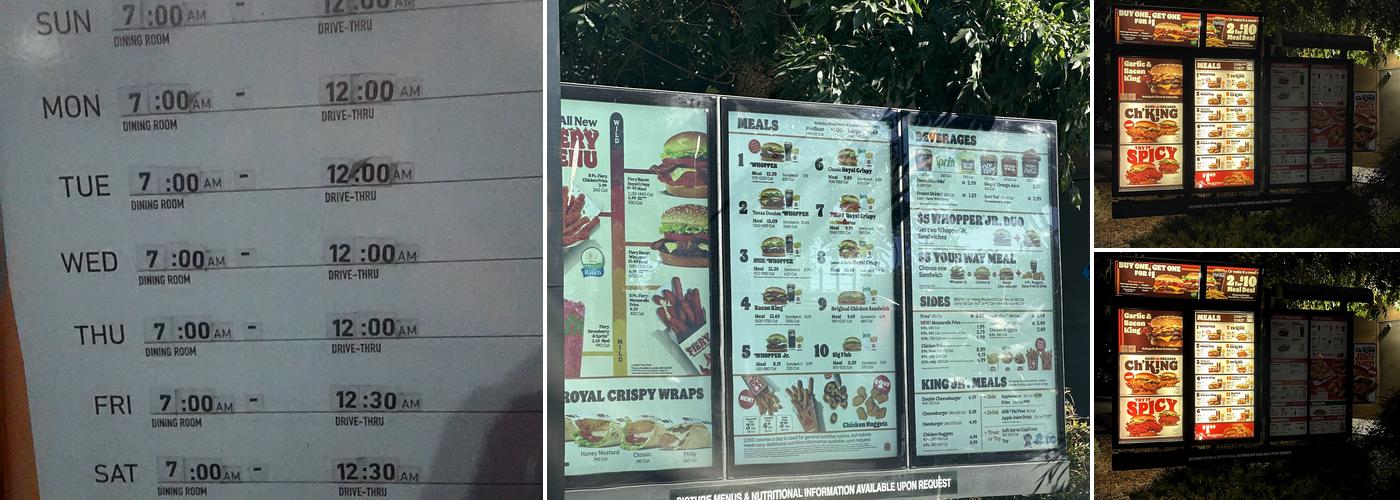 Burger King Menu