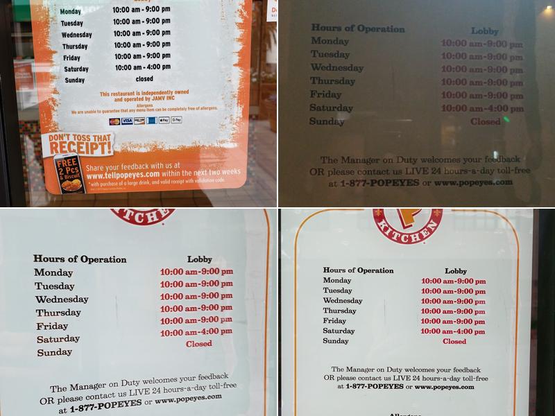 Popeyes Louisiana Kitchen Menu
