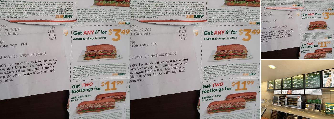 Subway Menu