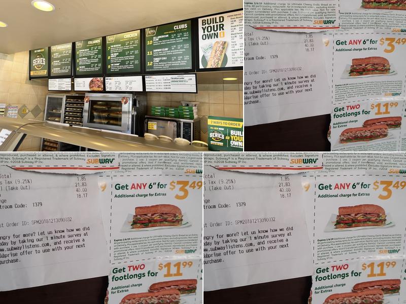 Subway Menu