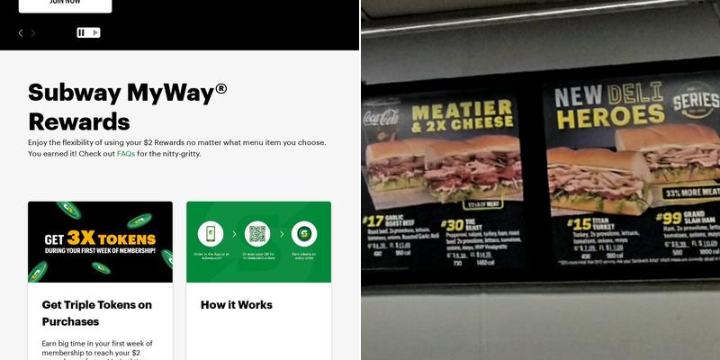 Subway Menu