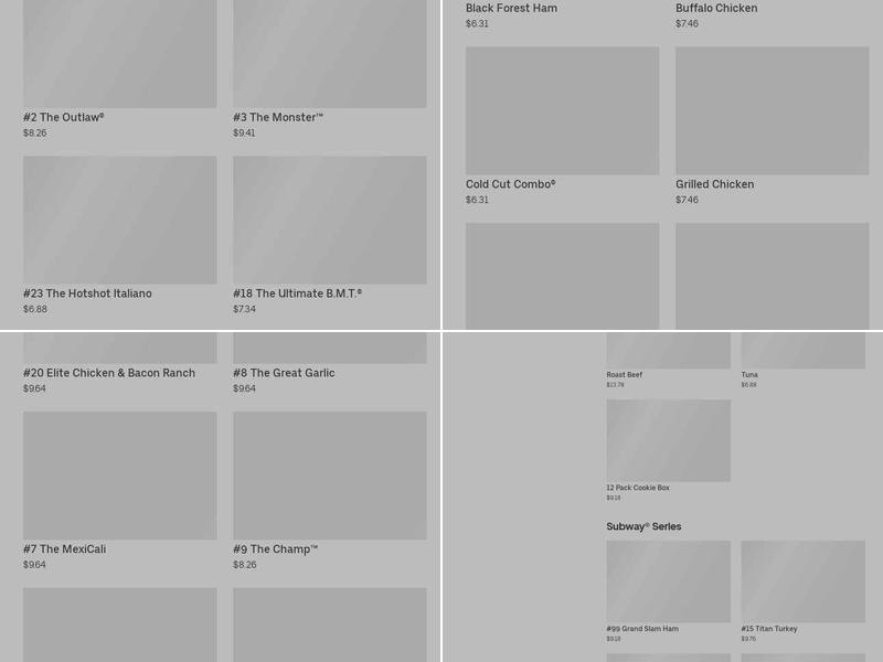 Subway Menu