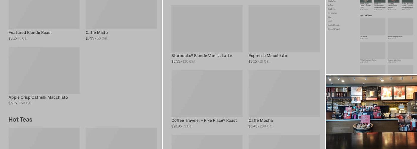 Starbucks Coffee Company Menu