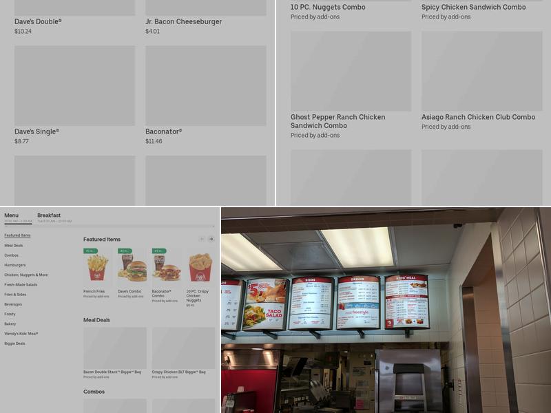 Wendy's Menu