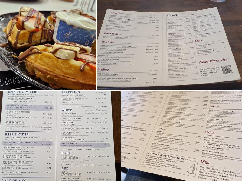 Prezzo Italian Restaurant York Clifford Street Menu