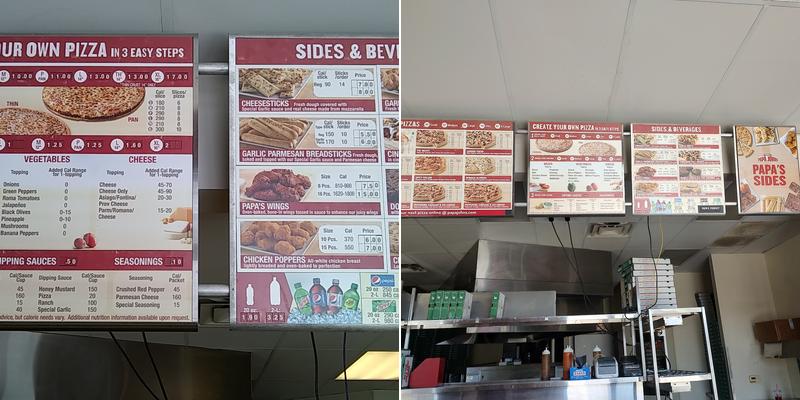 Papa Johns Pizza Menu