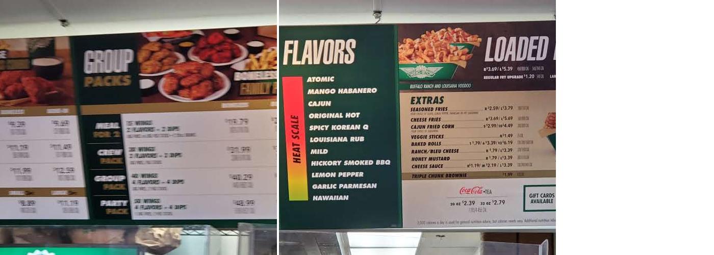 Wingstop Menu