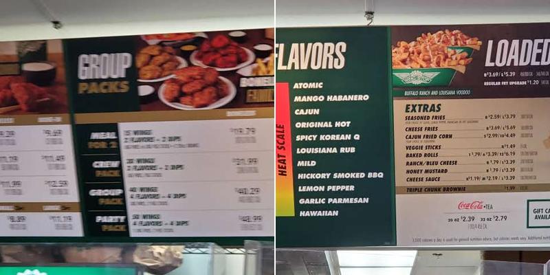 Wingstop Menu