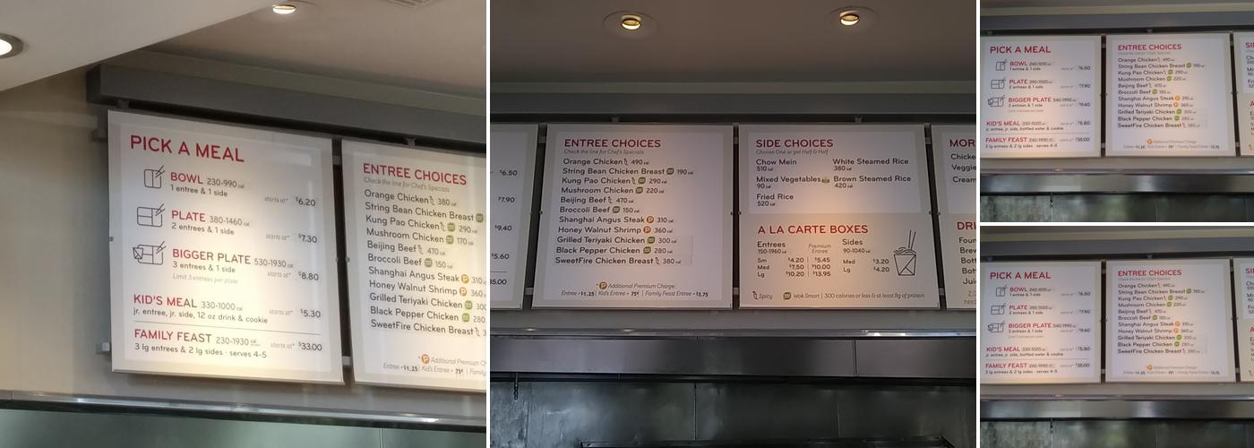 Panda Express Menu