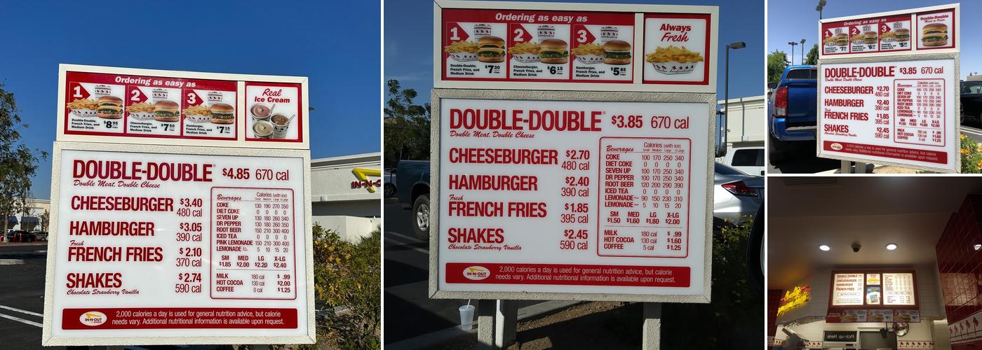 In-N-Out Burger Menu
