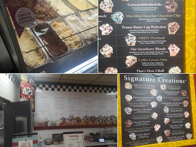 Cold Stone Creamery Menu