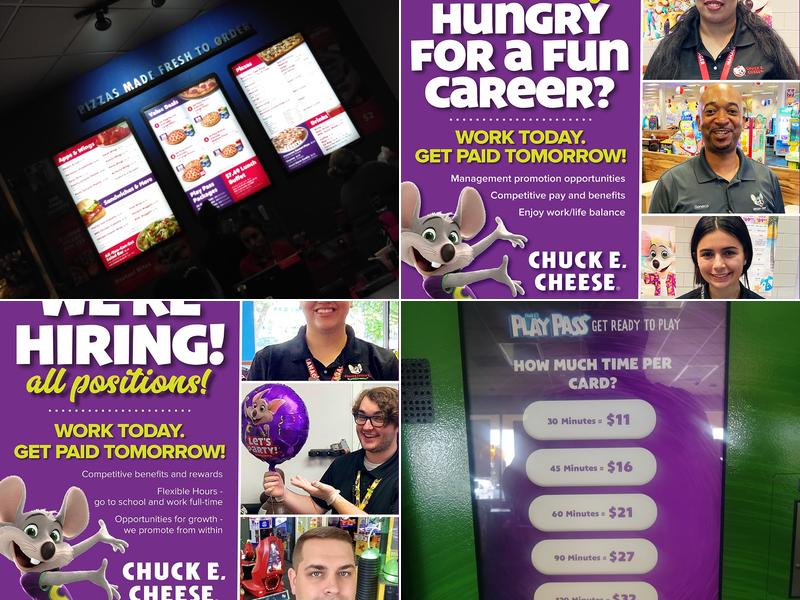 Chuck E. Cheese Menu
