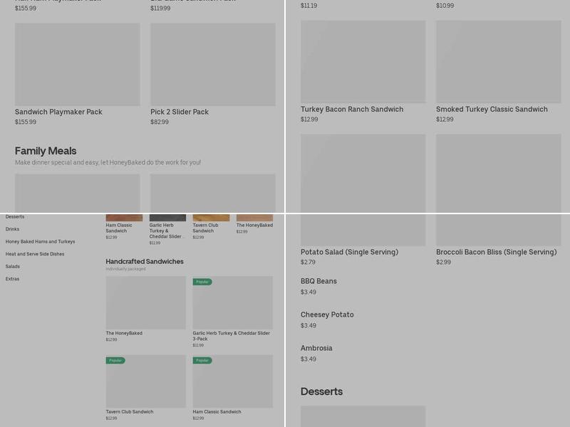 The Honey Baked Ham Company Menu