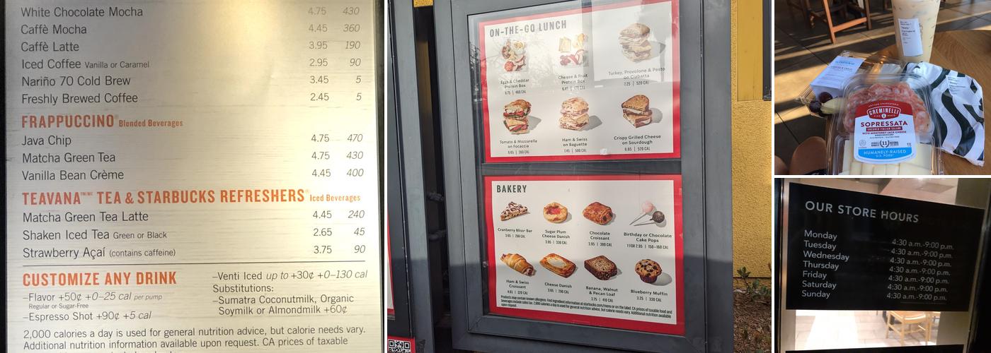 Starbucks Menu