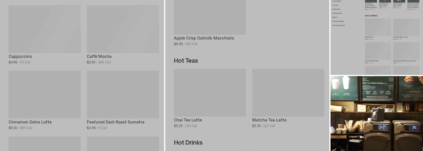 Starbucks Coffee Company Menu