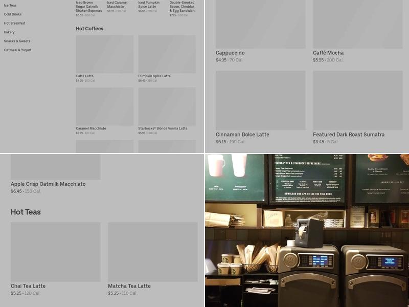 Starbucks Coffee Company Menu