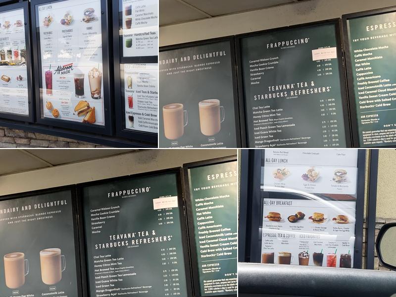 Starbucks Coffee Company Menu