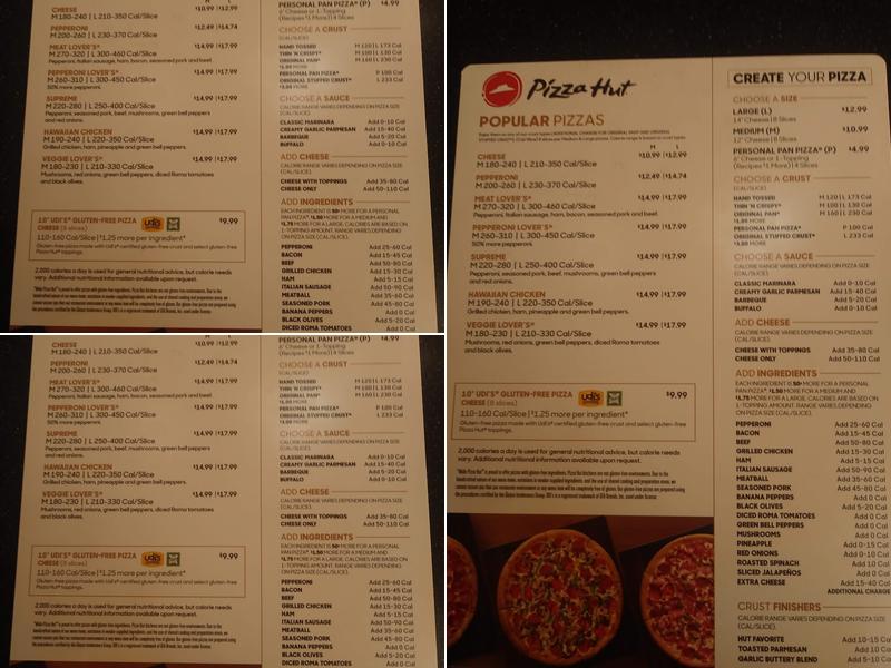Pizza Hut Menu