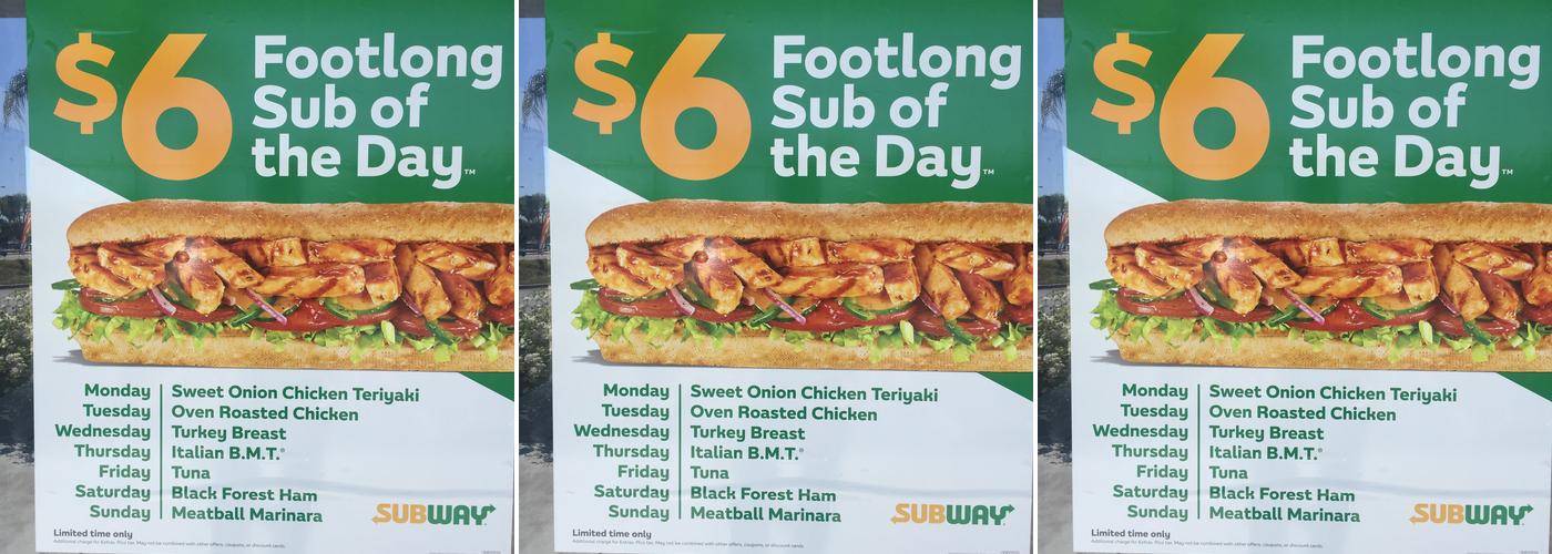 Subway Menu