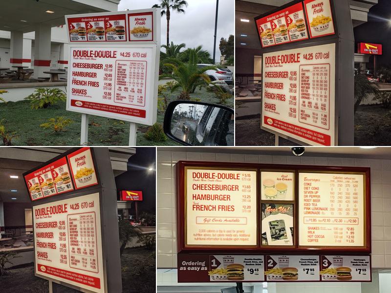 In-N-Out Burger Menu