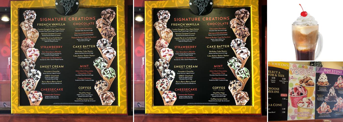 Cold Stone Creamery Menu