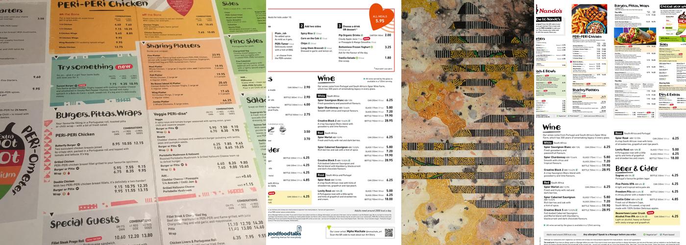 Nando's Gloucester Quays Menu