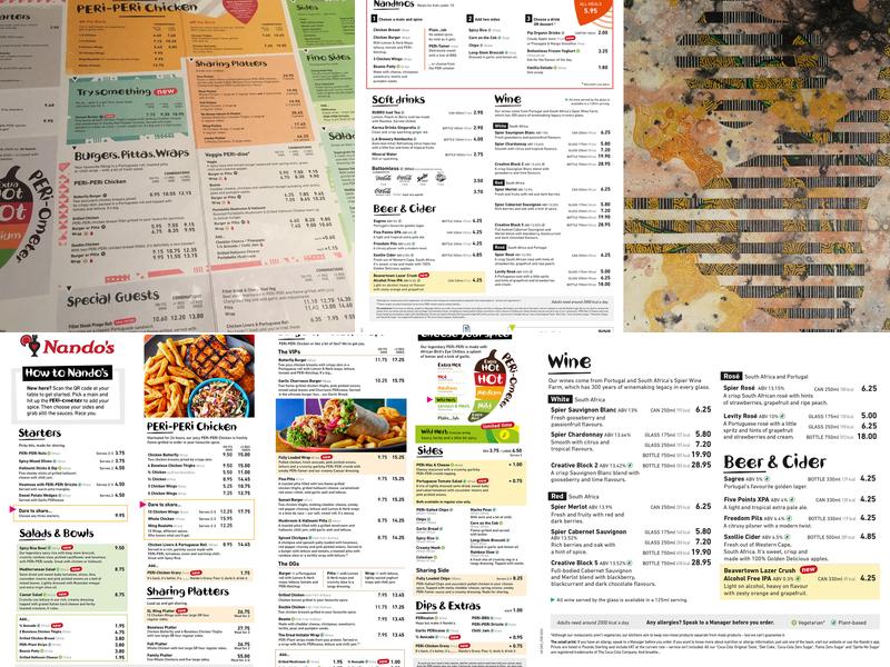 Nando's Gloucester Quays Menu