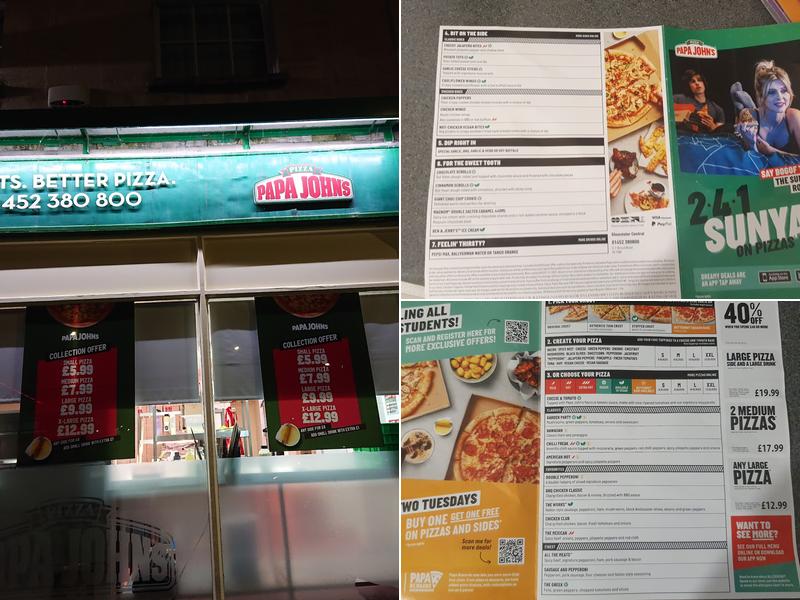 Papa Johns Pizza Menu