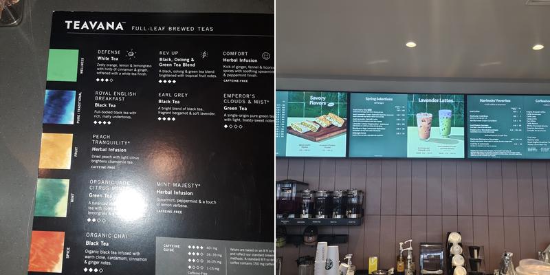 Starbucks Menu