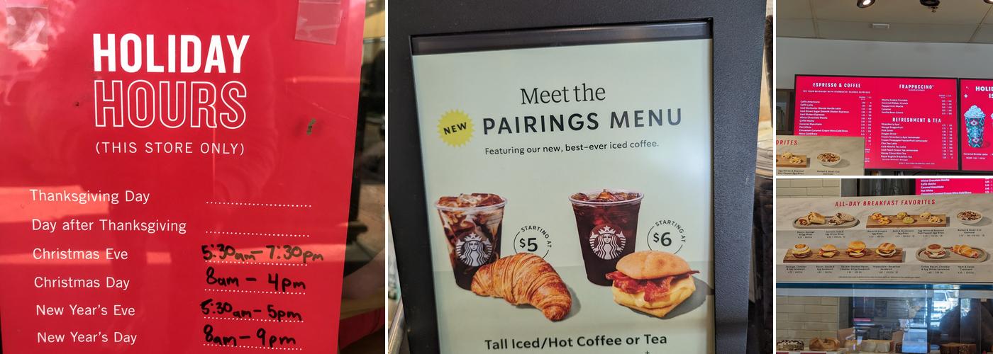 Starbucks Coffee Company Menu