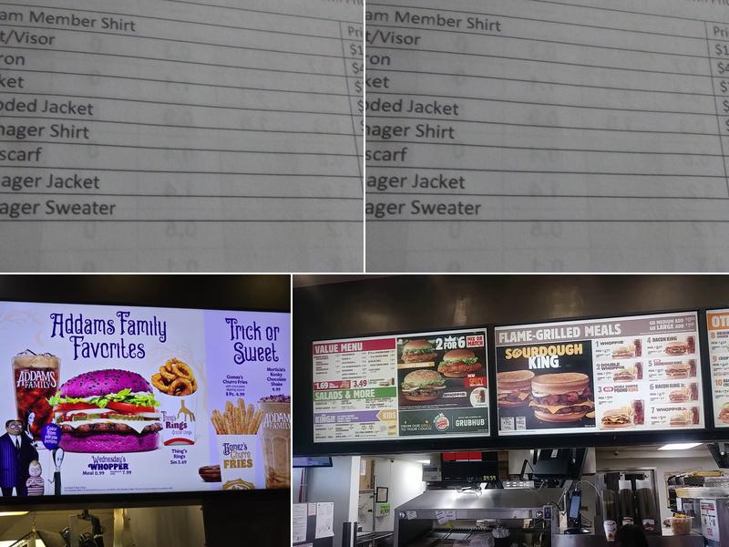 Burger King Menu