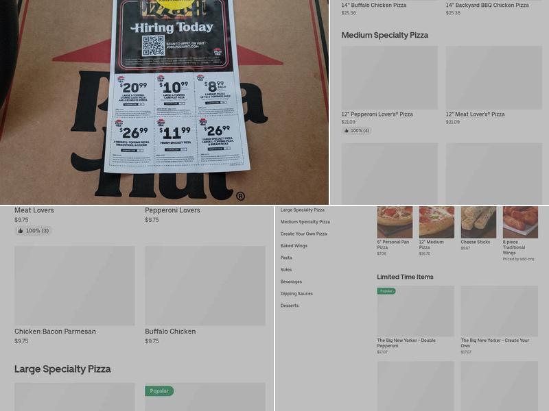 Pizza Hut Menu