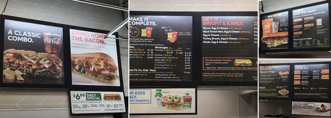 Subway Menu