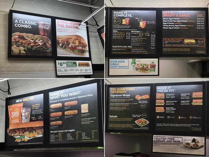 Subway Menu