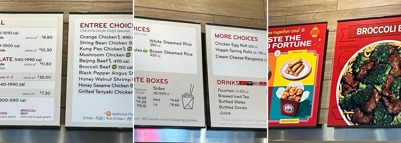 Panda Express Menu