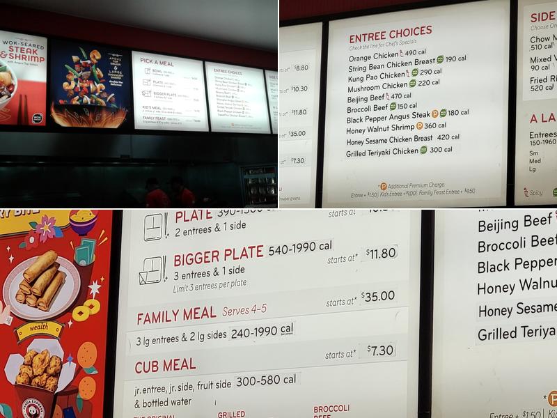 Panda Express Menu