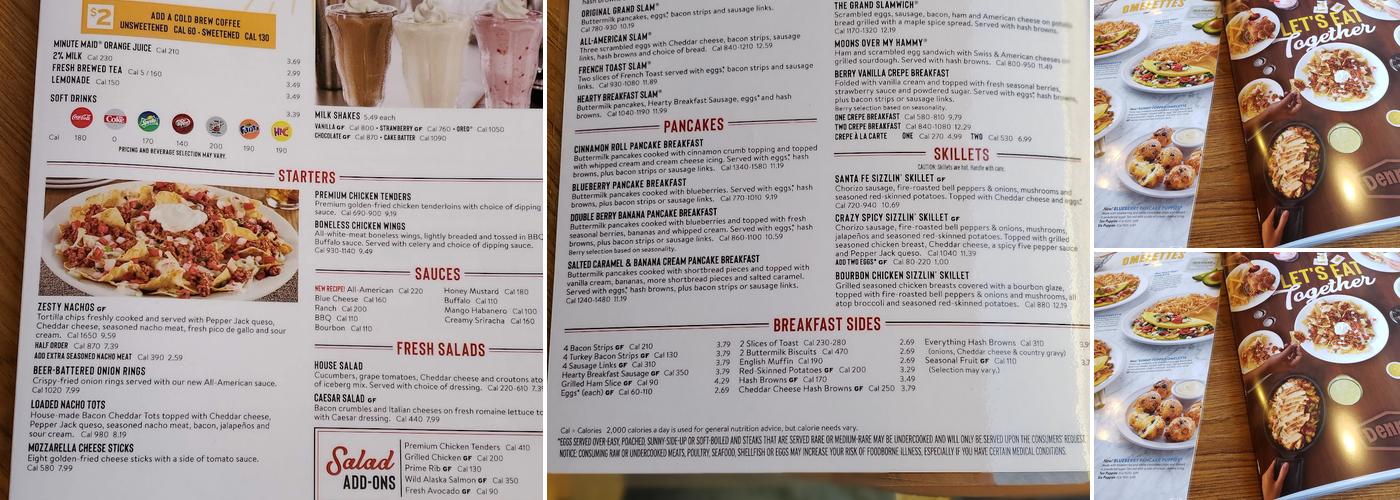 Denny's Restaurant Menu