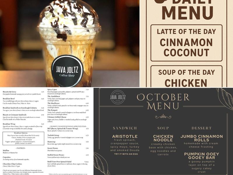 Java Joltz Menu