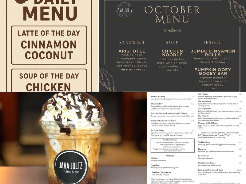 Java Joltz Menu