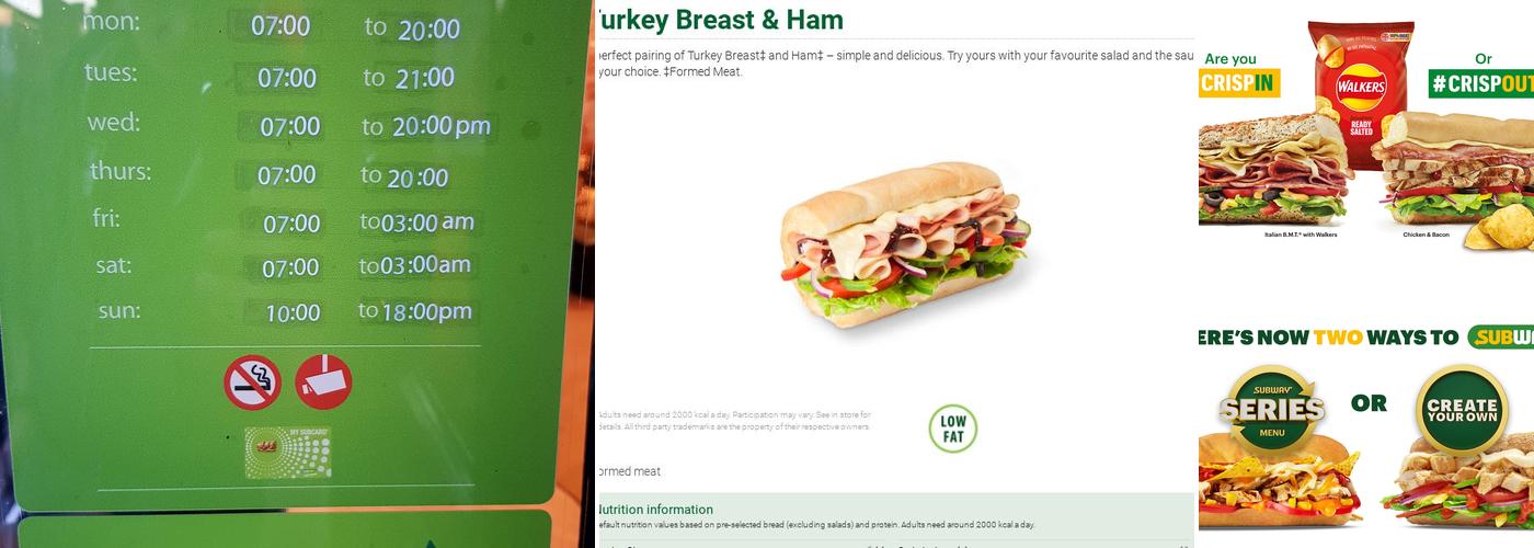 Subway Menu